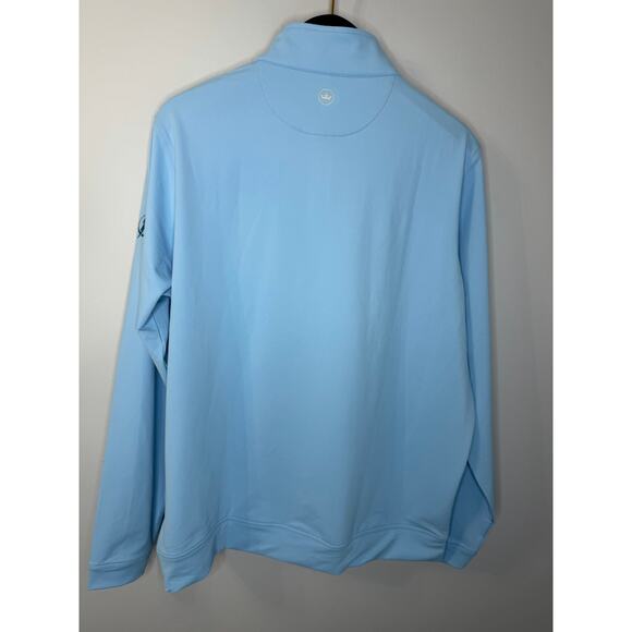Peter Millar Men's Cottage Blue Perth Performance Golf Quarter-Zip Pullover Sz L - Picture 8 of 12